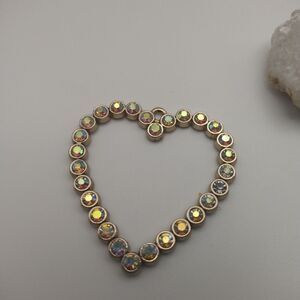 Crystal rainbow sparkle heart necklace